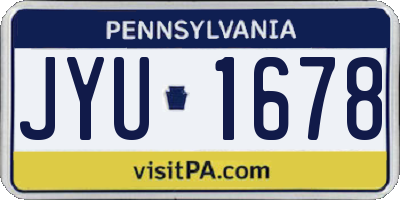 PA license plate JYU1678