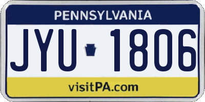 PA license plate JYU1806