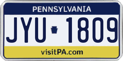 PA license plate JYU1809