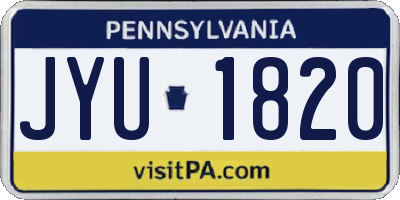 PA license plate JYU1820
