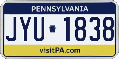 PA license plate JYU1838