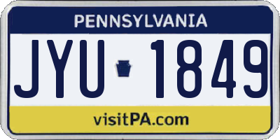 PA license plate JYU1849