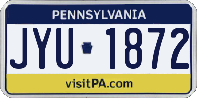 PA license plate JYU1872