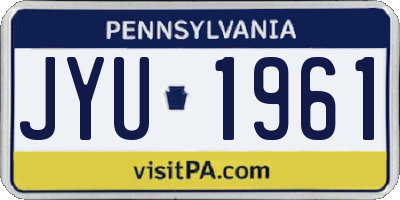 PA license plate JYU1961