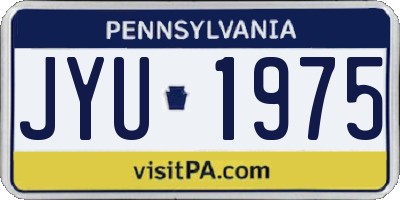 PA license plate JYU1975