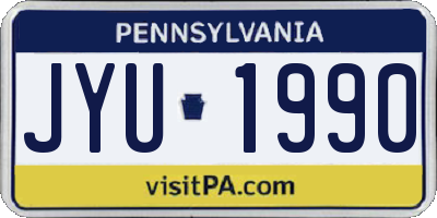 PA license plate JYU1990