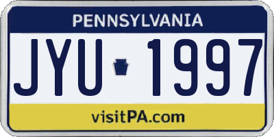 PA license plate JYU1997
