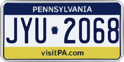 PA license plate JYU2068