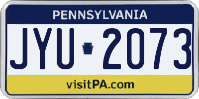 PA license plate JYU2073