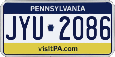 PA license plate JYU2086