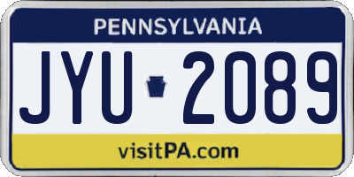 PA license plate JYU2089