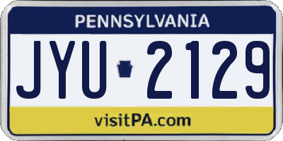 PA license plate JYU2129