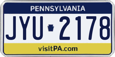 PA license plate JYU2178