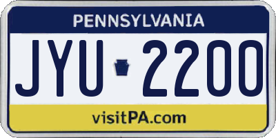PA license plate JYU2200