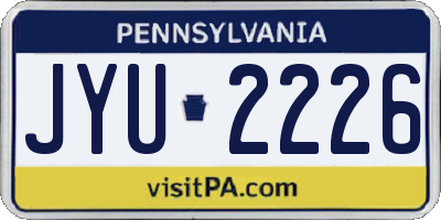 PA license plate JYU2226
