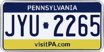 PA license plate JYU2265