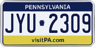 PA license plate JYU2309
