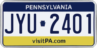 PA license plate JYU2401