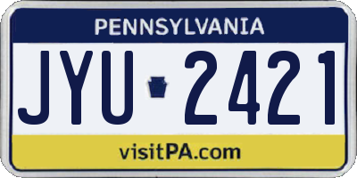 PA license plate JYU2421