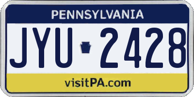 PA license plate JYU2428