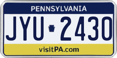 PA license plate JYU2430