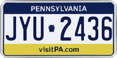 PA license plate JYU2436