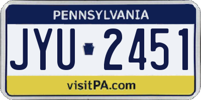PA license plate JYU2451