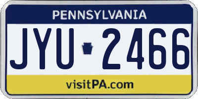 PA license plate JYU2466