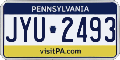 PA license plate JYU2493