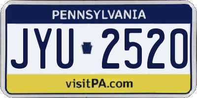 PA license plate JYU2520