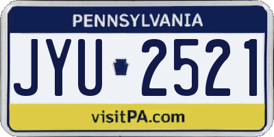 PA license plate JYU2521