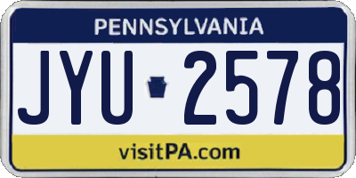 PA license plate JYU2578