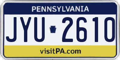 PA license plate JYU2610
