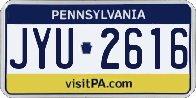 PA license plate JYU2616