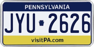 PA license plate JYU2626