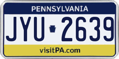 PA license plate JYU2639