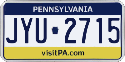 PA license plate JYU2715