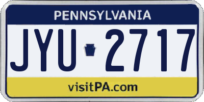 PA license plate JYU2717
