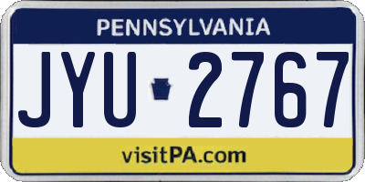 PA license plate JYU2767