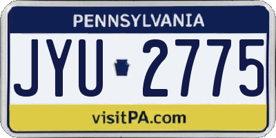 PA license plate JYU2775