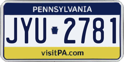 PA license plate JYU2781