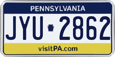 PA license plate JYU2862
