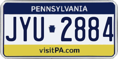 PA license plate JYU2884