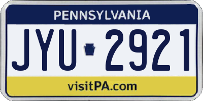 PA license plate JYU2921
