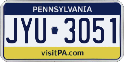 PA license plate JYU3051
