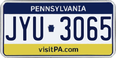 PA license plate JYU3065