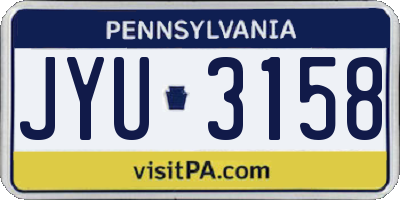 PA license plate JYU3158