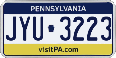 PA license plate JYU3223
