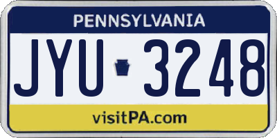 PA license plate JYU3248