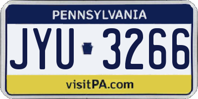 PA license plate JYU3266